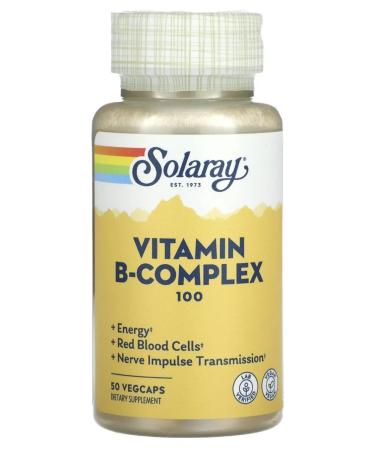 Solaray B-complex 100 mg Vitamin B-Complex 50 capsules - Buy Online on GoSupps.com