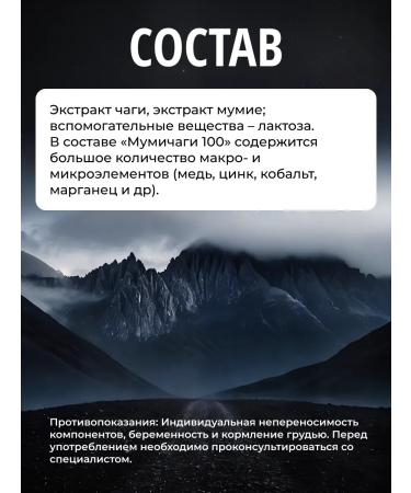 Apifarm Complex food supplement of mummichag (chaga + mumiyo) 100 tab - Buy Online on GoSupps.com