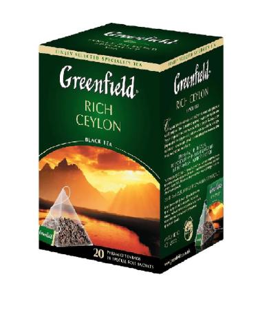 Greenfield Black tea Rich Ceylon 20 pyramids of 2 grams 8 packages - Buy Online on GoSupps.com