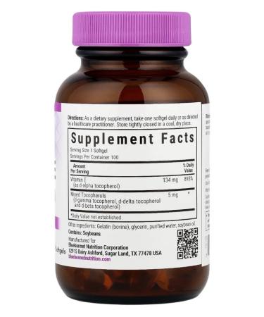 Bluebonnet Vitamin E 200 me 100 gel capsules - Buy Online on GoSupps.com