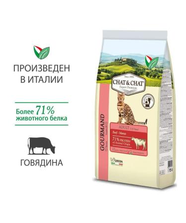 Chat & Chat Dry food with beef for adult cats 900 g - Buy Online on GoSupps.com