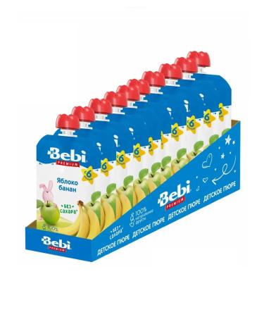 Bebi Premium Puree fruit apple-bandan from 6 months 10 pieces of 90 grams