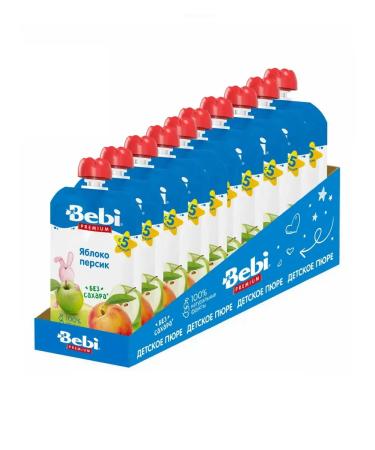 Bebi Premium Puree fruit apple pertis 5 months+ 10 pcs 90 gr.