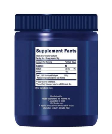 Life extension Collagen Peptides for Skin Joints 343 g - Buy Online on GoSupps.com