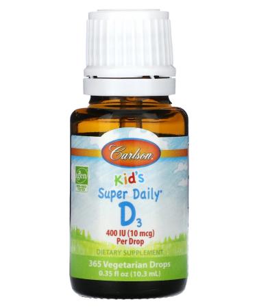 Carlson Kids Super Daily D3 400 IU 10.3 ml - Buy Online on GoSupps.com