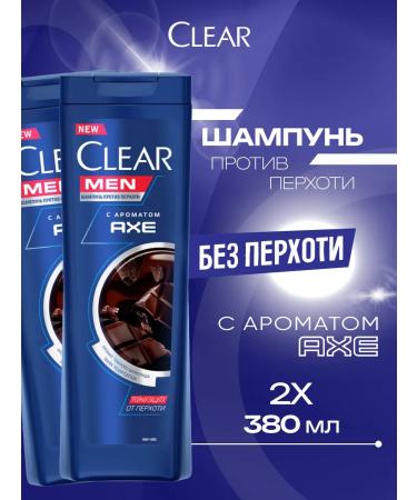clear Shampoo Ax Dark Temption 2x380 ml of men's