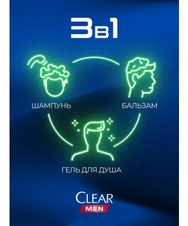 clear Shampoo and Balm 3B1 Male Ultra Fresh 2x400 ml - Buy Online on GoSupps.com