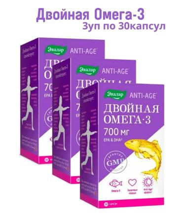 Evalar Double omega-3 3pcs 30 kaps