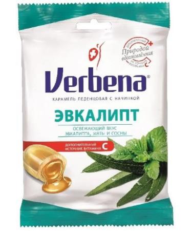 Verbena Eucalyptus Caramel Lollice with filling 60 gr.