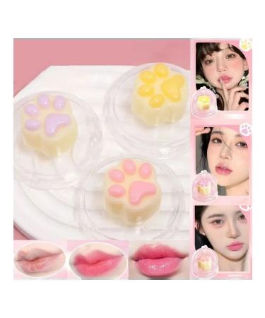 Lip balm cat paw 3 pcs moisturizing yellow