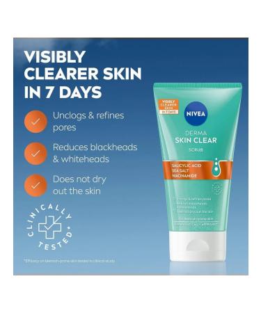 Nivea Derma Skin Clear Facial Facial Scrub 150 ml - Buy Online on GoSupps.com