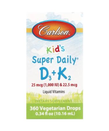 Carlson Labs Vitamins D3 + K2 1000 IU Super Daily 10.16 ml