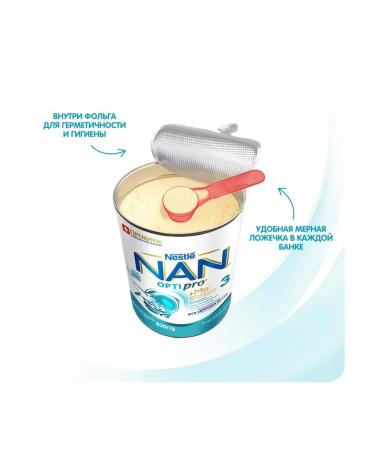 NAN 3 Optipro dry milk drink 12-18 months. 800g 4 pcs - Buy Online on GoSupps.com