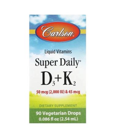 Carlson Vitamins D3 + K2 2000 ME Super Daily 2.54 ml