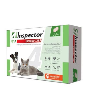 Neoterica Inspector Quadro Tabs for cats and dogs 2-8 kg 4 tablets