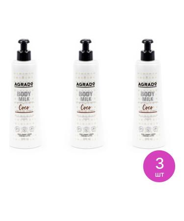 Agrado COCO Moner Moistering with Coconut 400ml 3 pcs