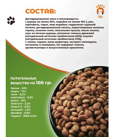Happy Pet Feed for cats of dry sterilized with a rabbit 1.5 kg - Buy Online on GoSupps.com