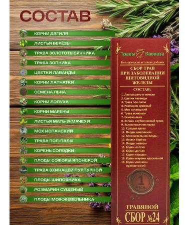 Herbs of the Caucasus Herbal collection No. 24 with thyroid disease - Buy Online on GoSupps.com