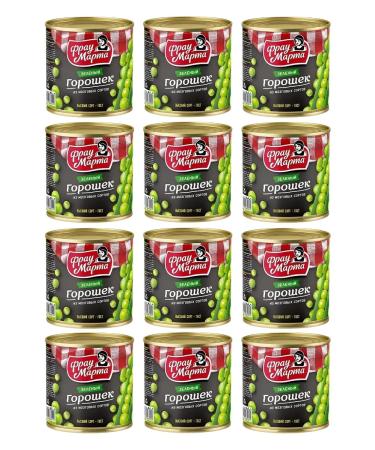 Frau Martha Green peas canned 12 cans of 400g - Buy Online on GoSupps.com