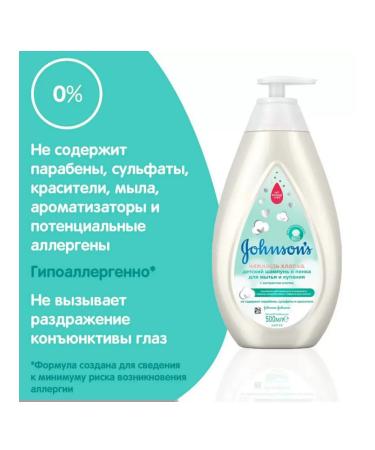 Johnson's Baby Children's shampoo and swimming gel Tenderness of cotton 500ml - Buy Online on GoSupps.com