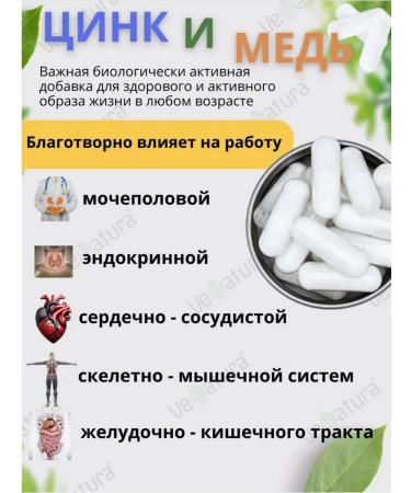 Venatura Zinc and copper vitamins 60 capsules - Buy Online on GoSupps.com