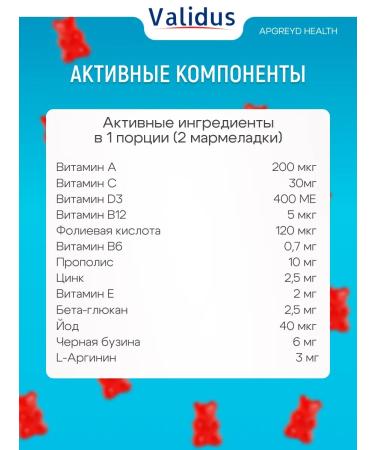 Validus Multivitamins for children KIDS chewing marmalade - Buy Online on GoSupps.com