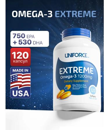 UNIFORCE Omega 3 fish oil in capsules Extreme 120 capsules