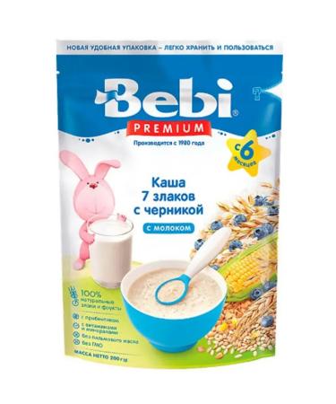 Bebi Premium Dairy porridge 7 cereals with blueberries from 6 months 9 pieces of 200 grams - Buy Online on GoSupps.com