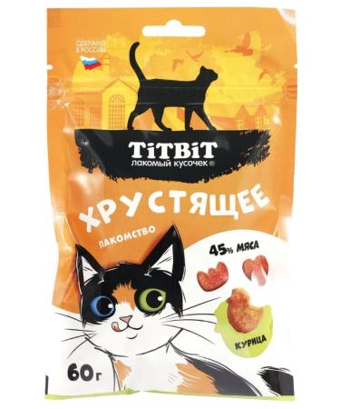 Titbit Crushing treat with chicken for cats 60 g
