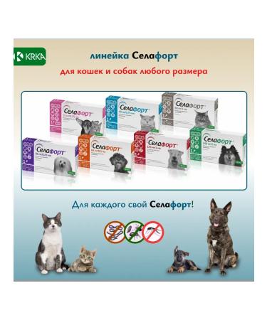 KRKA Selafort 12% 0.25 ml from fleas for dogs 2.6-5 kg 5pcs - Buy Online on GoSupps.com
