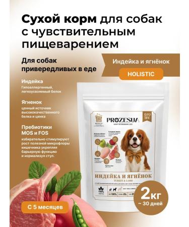 PROZESUA Turkey and lamb (2 kg) Dry food for dogs