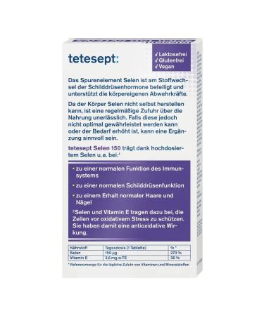 Tetesept Selenium 150mg 45 pcs 12.8 g - Buy Online on GoSupps.com