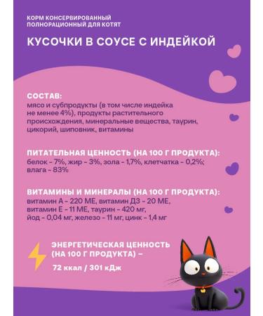 Happy Lappy Wet food for kittens. Books in sauce with turkey 75g*28 pcs - Buy Online on GoSupps.com