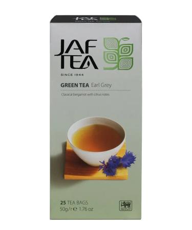 Jaf Tea Green Earl Grey Green tea with bergamot 25 packs