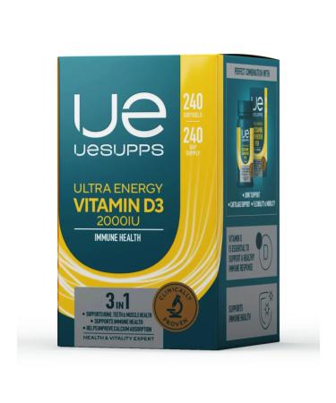 UESUPPS Ultra Energy Vitamin D3 2000 Caps Caps X240 - Buy Online on GoSupps.com