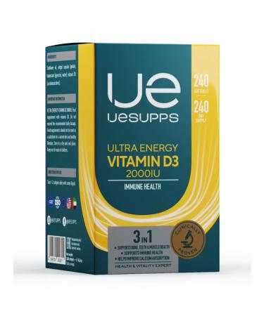 UESUPPS Ultra Energy Vitamin D3 2000 Caps Caps X240 - Buy Online on GoSupps.com