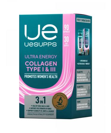 UESUPPS Ultra Energy Collagen I and III type caps x90 - Buy Online on GoSupps.com