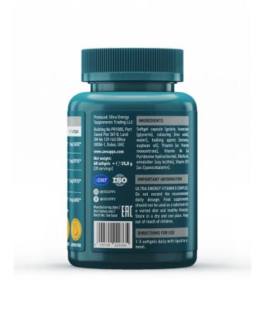 UESUPPS Ultra Energy Vitamin B complex 60 capsules - Buy Online on GoSupps.com