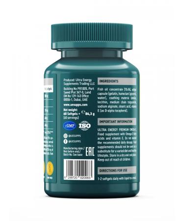 UESUPPS Ultra Energy Premium Omega-3 caps x60 - Buy Online on GoSupps.com
