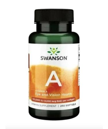Swanson (USA) Vitamin a 10000 LU (3000 MCG) 250 Softgels Swanson USA