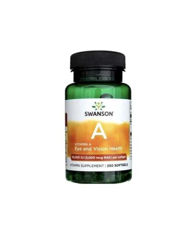 Swanson (USA) Vitamin a 10000 LU (3000 MCG) 250 Softgels Swanson USA - Buy Online on GoSupps.com