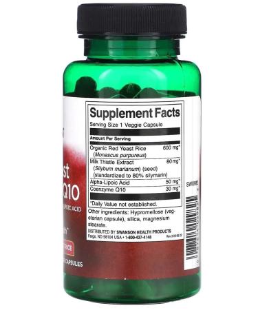 Red Yeast Rice & CoQ10 60 Vegancaps Swanson USA - Buy Online on GoSupps.com