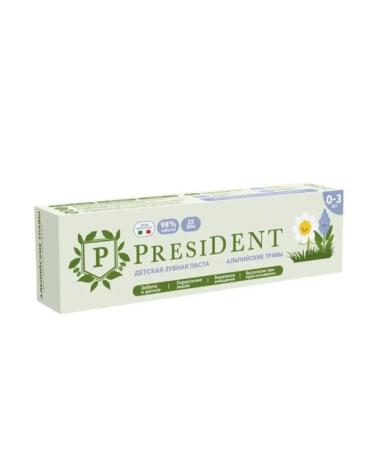 PRESIDENT Paste Paste Children's Paste 0-3 Alpine herbs (25 RDA) 32 g - Buy Online on GoSupps.com