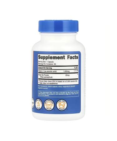 Nutricost Vitamin C with rosehip 30 capsules - Buy Online on GoSupps.com