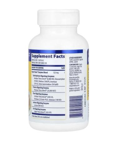 enzymedica Enzymedic Digest Basic with the main enzymes 90 capsules - Buy Online on GoSupps.com
