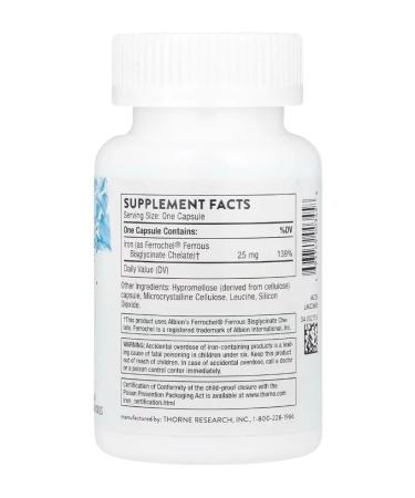 Thorne Research Iron bisglicinate 60 capsules - Buy Online on GoSupps.com