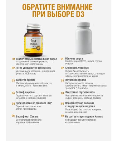 Orzax Ocean Vitamin D3 2000 IU 50 capsules - Buy Online on GoSupps.com