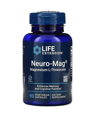 Life extension Neuro-Mag L-Threonate magnesium 90 capsules - Buy Online on GoSupps.com