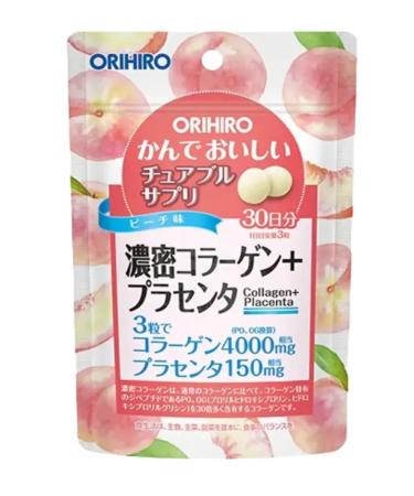 Orihiro Collagen with the taste of peach chewing tablets 90pcs