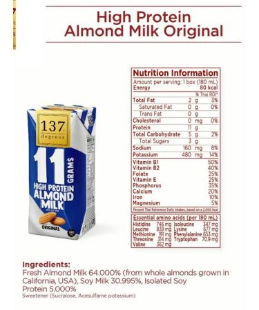 Kazhura Almond milk with protein 2 UE 180ml - Buy Online on GoSupps.com